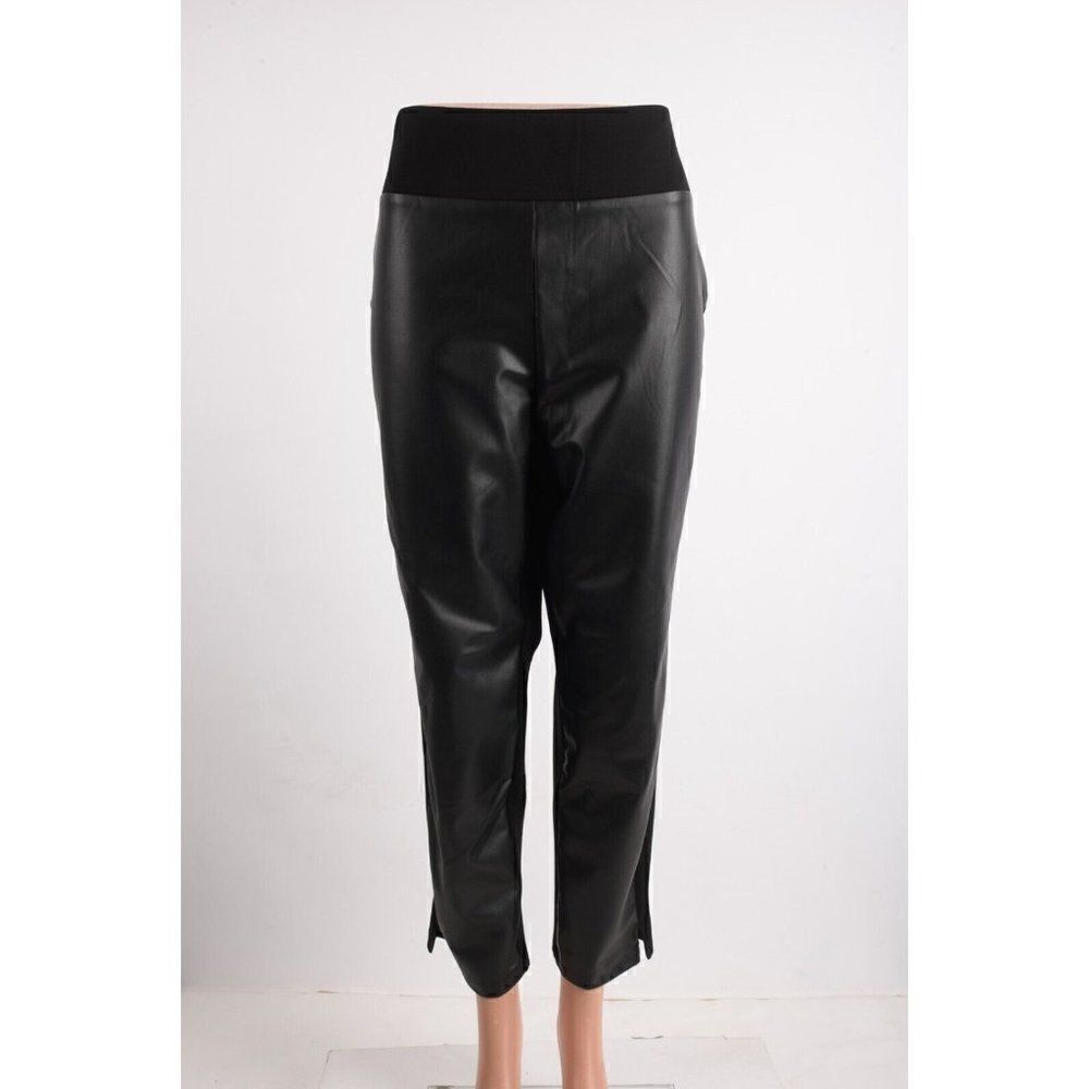 Drew Womens Dori Combo Leggings Vegan Faux Leather XL Black Skinny NWT